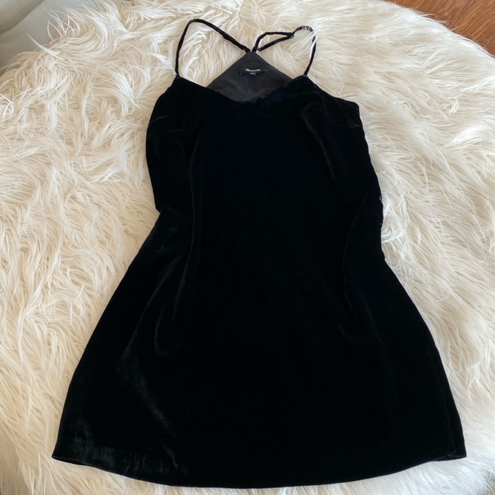 MADWELL  mini black velvet dress